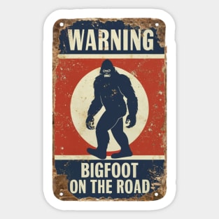 Bigfoot Road Warning Sticker